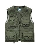 Btmpmcs Uomo Multi-Tasca Gilet da Pesca Senza Maniche All aperto Leggero Panciotto da Viaggio Traspirante Asciugatura Rapida Giacca da Lavoro Sport Giubbino Caccia Fotografi Gilet