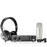 Behringer U-PHORIA STUDIO PRO Pacchetto completo di registrazione con interfaccia audio USB ad alta definizione, microfono a condensatore, cuffie da studio e altro