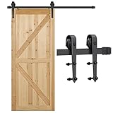 Yaheetech Binario per Porta Anta Scorrevole 6ft/183 cm Interno Esterno Kit Ferramenta per Anta Singola in Legno da Parete in Metallo Portata 100 kg