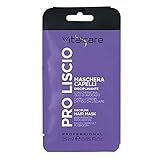 Vitalcare | PRO Liscio - Maschera Capelli Disciplinante, per Capelli Crespi, Ribelli e Difficili da Lisciare, con Cheratina e Olio di Avocado, 25 ml