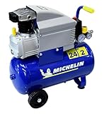 Michelin - Compressore D Aria Mb24 - Serbatoio da 24 Litri - Motore da 2 Hp - Pressione Massima 8 Bar - Portata D Aria 170 L/Min - 10,2 M³/H, Blu