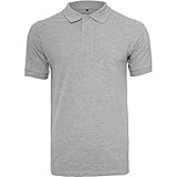 Build Your Brand Polo piqué Shirt, T Modello da Uomo, Grigio, M