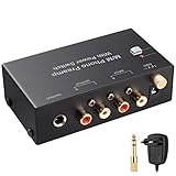 EKLEVOR MM Phono Preamplificatore, Mini Preamplificatore Fono con Alimentazione DC 12V Audio Stereo Preamp per Giradischida MM a Basso Rumore con Cuffia 3.5MM, Ingresso/Uscita RCA e 1/4 Uscita TRS