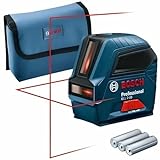 Bosch Professional Livella laser GLL 2-10 (laser rosso, da interno, raggio d’azione: fino a 10 m, 3x pile AA, custodia protettiva, confezione in cartone)