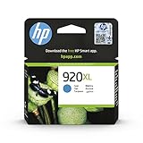 HP 920XL CD972AE, Cartuccia Originale HP da 700 Pagine, Compatibile con Stampanti HP Officejet Serie 6000 e 7000 Grandi Formati, Ciano