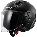 LS2, Casco Moto Jet AIRFLOW SOLID Gloss Black, L