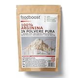 L - Arginina pura in polvere 500 g foodboost - senza additivi - con dosatore - per performance atletica, libido, marchio di fiducia italiano, pre workout - 170 DOSI