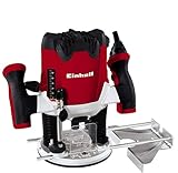 Einhell TE-RO 1255 E Fresatrice verticale (230-240 V, 1200 W, giri min. 11000-30000, prof. max 55 mm, fresa a profilo max 30 mm, pinza serraggio 6/8 mm, incl. Guida parallela)