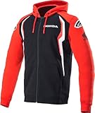 Alpinestars Honda Felpa con Cappuccio Zip (Black/Red,M)