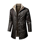 Giacca da uomo in finta pelle con collo da uomo lungo medievale contadino moto steampunk inverno autunno 2024 moda Y2K, Y-493 Caffè, M