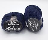 Helena Cashmere e Seta, 50g Filati pregiati (Blu - 04)