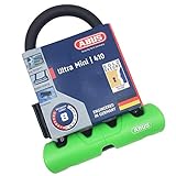 ABUS u-lock ultra 410 + supporto per serratura sh34 - serratura per bicicletta con grillo rotondo - livello di sicurezza 8 - nero/verde -140 mm di altezza del grillo