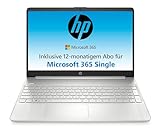 HP Laptop | Display FHD da 15,6" | Intel Celeron N4500 | 4 GB DDR4 RAM | 128 GB SSD | Intel UHD Graphics | Windows 11 Home in modalità S | Tastiera QWERTZ | Argento | incl. Microsoft Office 365 Single