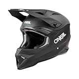 O NEAL | Casco Motocross | Moto MX Enduro | Guscio in ABS, Standard di sicurezza ECE 22.05 | Casco 1SRS SOLID V.24 | Adulto | Nero | Taglia M