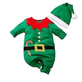 Pagliaccetto Neonato per Natale, Bambino Ragazze Ragazzi My First Christmas Costume Babbo Natale Bambino 0-18 Mesi Regalo Natale