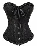 MUMZUGI Corsetto Donna Bustino Pizzo Corsetti Modellante Satin Waist Trainer Matrimonio Festa, Nero S