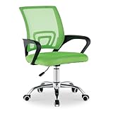 TUKAILAi Sedia da Ufficio Scrivania Ergonomica Girevole, Sedia Scrivania con Rotelle, Sedia da Ufficio Imbottita in Rete Traspirante con Braccioli Altezza Regolabile Bambina Portata 100KG (Verde)