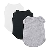 3 Pezzi Maglietta per Cani, Camicia per Vuccioli e Gatti Camicie Estive per Cani Maglietta Traspirante Canotta per Animali Domestici per Cuccioli,Gilet Estivo Senza Maniche (nero, bianco, grigio) (XS)