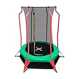 Ultrasport Mini trampolino Happy jump per bambini dai 3 ai 5 anni, con rete di sicurezza, supporto stabile, sistema di funi elastiche, utilizzabile all esterno o all interno, Ø 140 cm