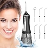 ETROBOT Idropulsore Dentale Portatile, 2024 Irrigatore Dentale, 5 Modalità E 6 Ugelli, 350ML(Ingrandito) Water Flosser, IPX7 Impermeabile, Idropulsore per la cura e la pulizia del cavo orale