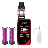 Sigaretta Elettronica, Authentic Smok 225W X Priv Kit, Vapes Starter Kit con 8ml TFV12 Prince Tank e Colorfulscreen, senza nicotina, senza liquido (Nero rosso)