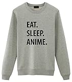 Fellow Friends - Eat Sleep Anime Unisex Sweater Medium Grey