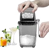 RRMMAN - Tritaghiaccio manuale con manovella, per cocktail, granite, frullati, finitura cromata, 1,25 l (grigio)