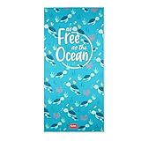 Legami - Telo mare, Compatto e Leggero, Asciugatura rapida, Ultra assorbente, per Spiaggia, Viaggi, Campeggio, Piscina, 85x180 cm, Tema Sea Turtle