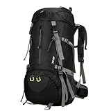 REIFOR Zaino Da Viaggio Zaino Da Campeggio Zaino Da Campeggio Leggero Da Trekking Per Uomo E Donna, Alpinismo All aperto Zaino Escursionismo(Black)