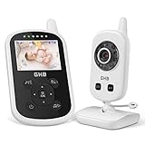 GHB Baby Monitor,Videocamera Schermo 2.4",950mAh Batteria,Comunicazione Bidirezionale,VOX Visione Notturna Visione Monitoraggio Temperatura,Ninne Nanne