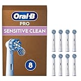 Oral-B Sensitive Clean Testine Spazzolino Elettrico, Confezione da 8 Testine di Ricambio, Pulisce Aree Sensibili e Infiammate, Rimuove Fino al 100% di Placca in Più, Adatto alla Buca delle Lettere