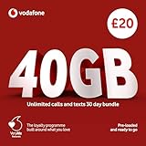 Vodafone Pay As You Go £20 Sim (Ricarica Inclusa)