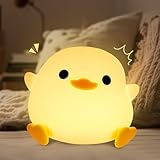 Dodo Duck, LED Anatra Luce Notturna Bambini, Kawaii Silicone Carino Anatra Lampada Luce Notturna Bambino, Dimmerabile Ricaricabile Lampada Touch Anatra con 20 Minuti Timer, Regali per Ragazzi, Ragazze