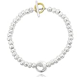 Bracciale uomo donna con granelli e pepita in argento 925, lunghezza su misura 16 17 18 19 20 21 22 cm.