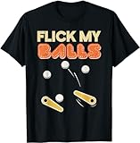 Flick My Balls - Classic Retro Pinball T-Shirt Black XXL