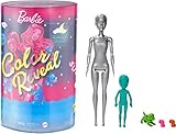 Barbie Color Reveal Mega Sorprese con Oltre 50 Sorprese, 2 Bambole, 3 Animaletti e 36 Accessori a Tema Pigiama Party, Giocattolo per Bambini 3+ Anni, GRK14