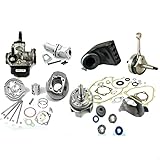 MAXI KIT GRUPPO TERMICO RACING + ALBERO MOTORE ANTICIPATO VESPA 50 130 PK XL APE 50 CONO 20 CARBURATORE 24 COLLETTORE LAMELLARE