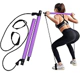 Lupex Shop Kit Barra da Pilates Portatile Attrezzo Elastico Long, Con Fascia di Resistenza, Impugnatura per i Piedi, Esercizi Fitness Casa e Palestra Allenamento Yoga Per Gambe Glutei Schiena