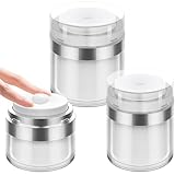 Hanyousheng 3 Pcs Airless Pump Crema Contenitori, 50/30/15 ML Vasetti Crema Vuoti, Crema Bottiglie, Airless Pump Dispenser Crema Viso, Ricaricabile Contenitori Cosmetic Cream Jar