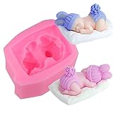 AUAUKY Stampo in silicone 3D per fondente, rosa, antiaderente, senza BPA, per decorare caramelle, sapone, argilla artigianale