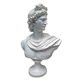 Design Toscano Apollo Belvedere Busto Statua, ghisa e lengo, bianco, 30 cm