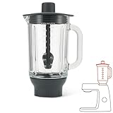 Kenwood KAH359GL Accessorio Frullatore per impastatrici planetarie, in vetro Thermoresist, lame in acciaio inox facilmente removibile, capacità 1,6L, Grigio trasparente