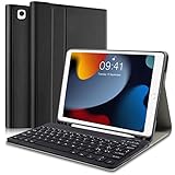 Lielax Custodia con Tastiera per iPad 10.2 2021/2020/2019(9a, 8a e 7a Gen)/iPad Air 3 /iPad Pro 10,5, Italiano QWERTY Rimovibile Bluetooth Tastiera, Custodia con Supporto Pencil per ipad 10,2-Nero