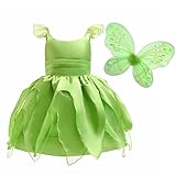 Lito Angels Trilli Tinkerbell Costume per Bambina, Vestito Fata Verde con Corona di Fiori, Taglia 2-4 anni