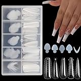 U-Shinein French Dual Nail Shape Set Nail Extension Mold & French Pads, Stencil per unghie in silicone riutilizzabile, French Shapes Forms Stickers, French Nails Stencil per nail art