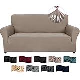 CYCMACO Copridivano 2 Posti Con Braccioli, Copridivani Elasticizzato Antiscivolo, Universale Moderno Copri Divano Antigraffio, Sofa Cover Antimacchia, Lavabile In Lavatrice, Cachi