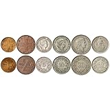 6 Monete dalla Svizzera | Collezione Svizzera Monete 1 2 5 10 20 Rappen 1/2 Franco | Circolate 1948-1967 | Frumento | Libertas | Helvetia