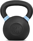 Yes4All QCG3 Peso Kettlebell rivestito in polvere, 16 kg, azzurro