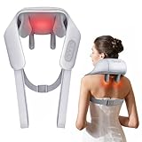 KNQZE Massaggiatore Cervicale Shiatsu Collo e Spalle con Riscaldante, Cuscino Massaggio Elettrico 4D Livello Esperti per Collo e Schiena, Allevia il Dolore Muscolare al Collo, Schiena, lombare, Piedi