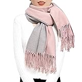 ehsbuy Sciarpe In Cashmere Per Donna Sciarpa e Scialli In Morbida Pashmina Reversibile Lungo Grande Inverno Caldo e Spesso Sciarpe Da Donna Con Nappa Per Matrimoni Regali Donna